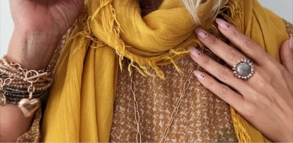 Have Faith Sunflower Inspire Adjustable Ring