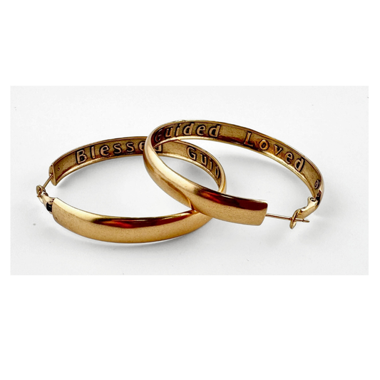 "Blessed Guided Loved" Hoop Earrings
