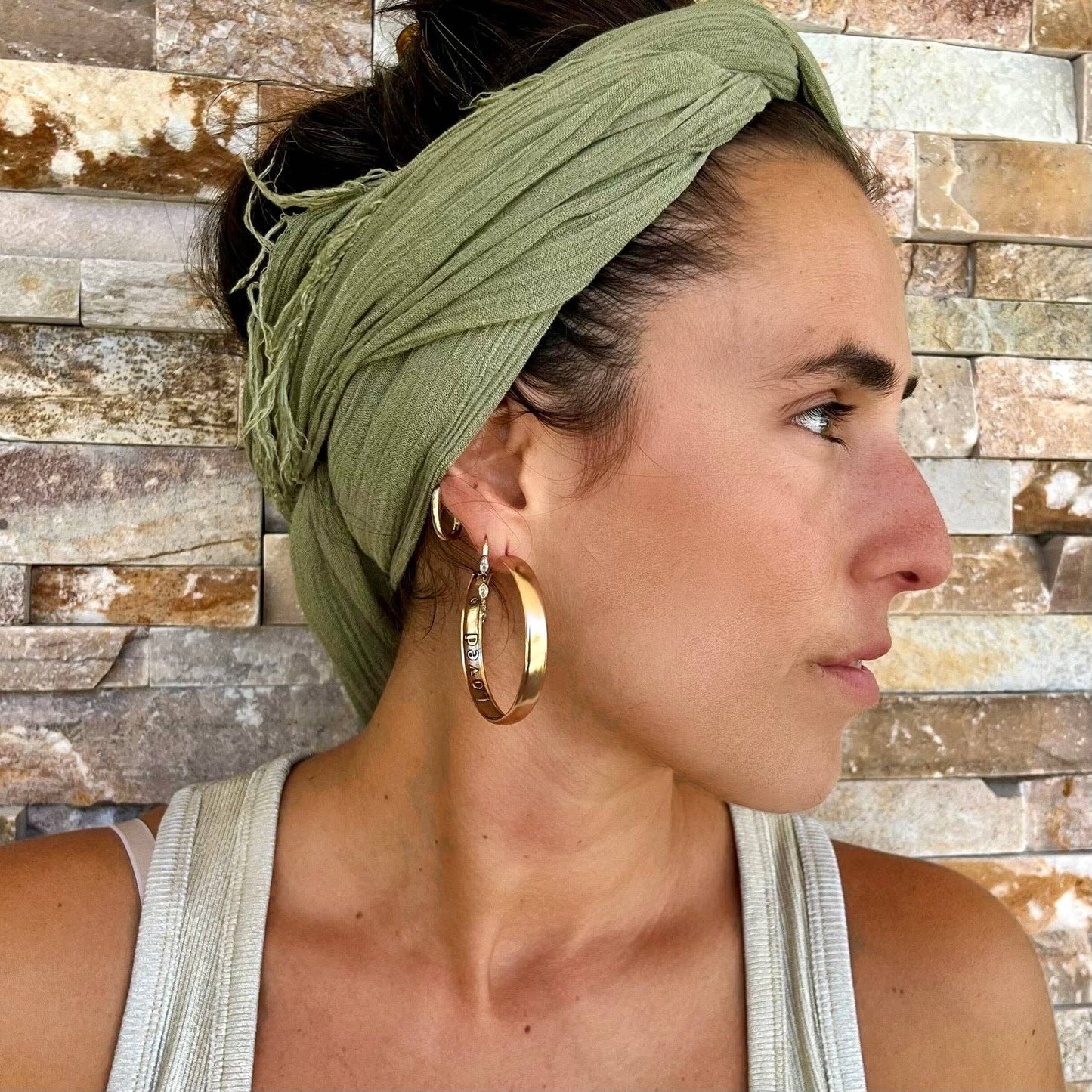 "Blessed Guided Loved" Hoop Earrings