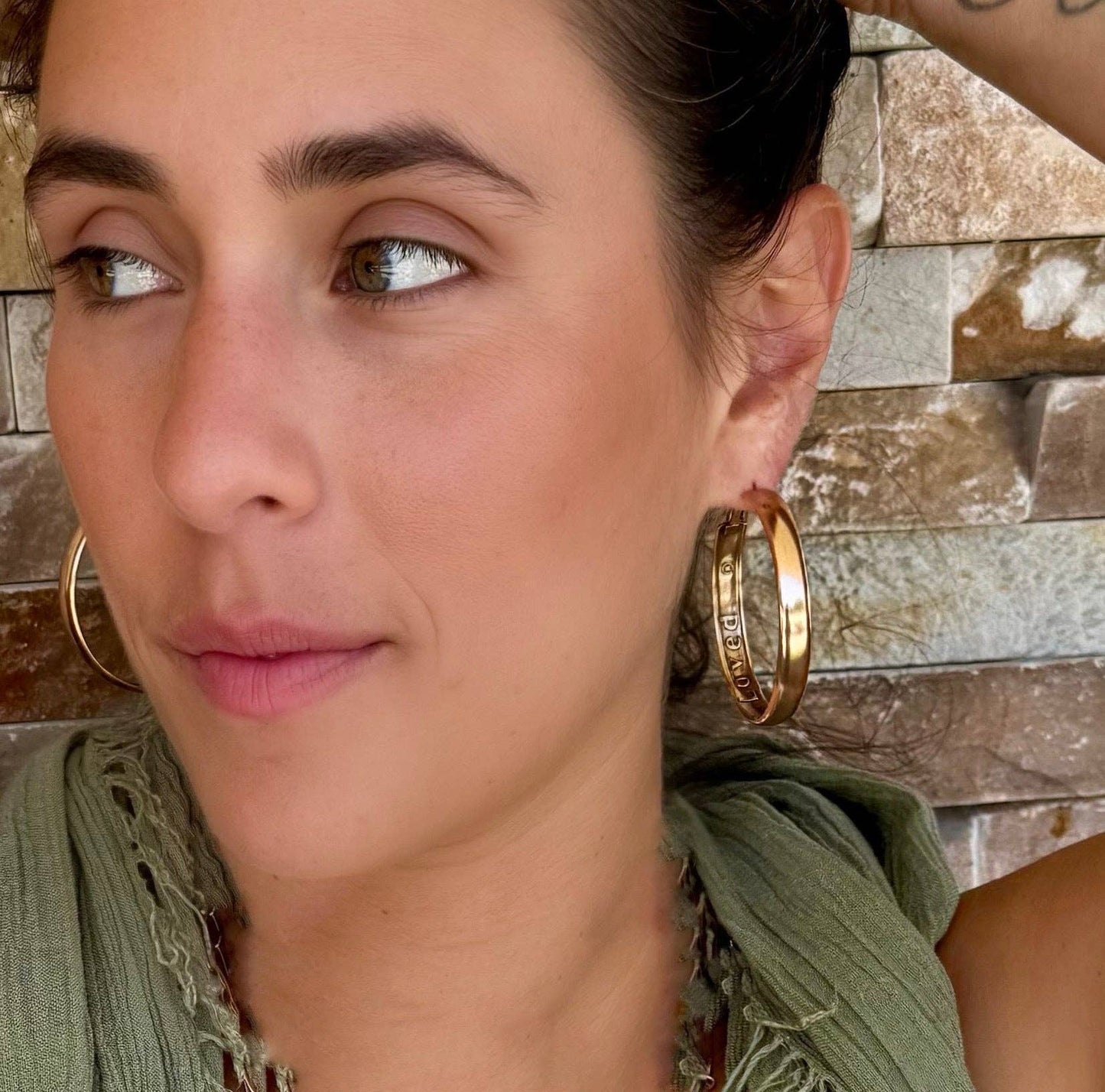 "Blessed Guided Loved" Hoop Earrings