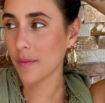 "Blessed Guided Loved" Hoop Earrings